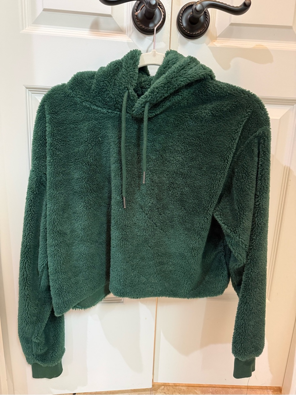 Urban Outfitters Forest Green Plush Hooded Pullover